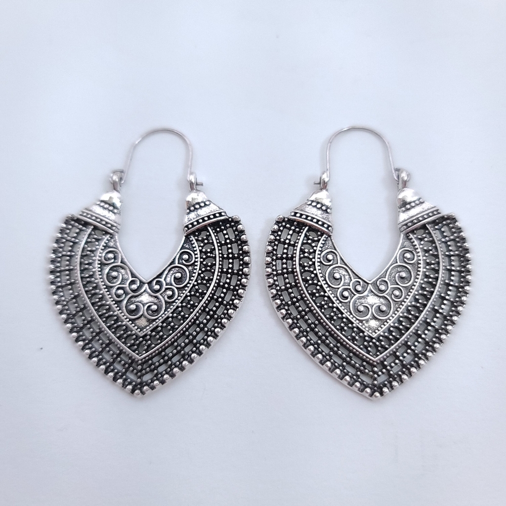 Boho Silver Earrings - Picture 1 of 2